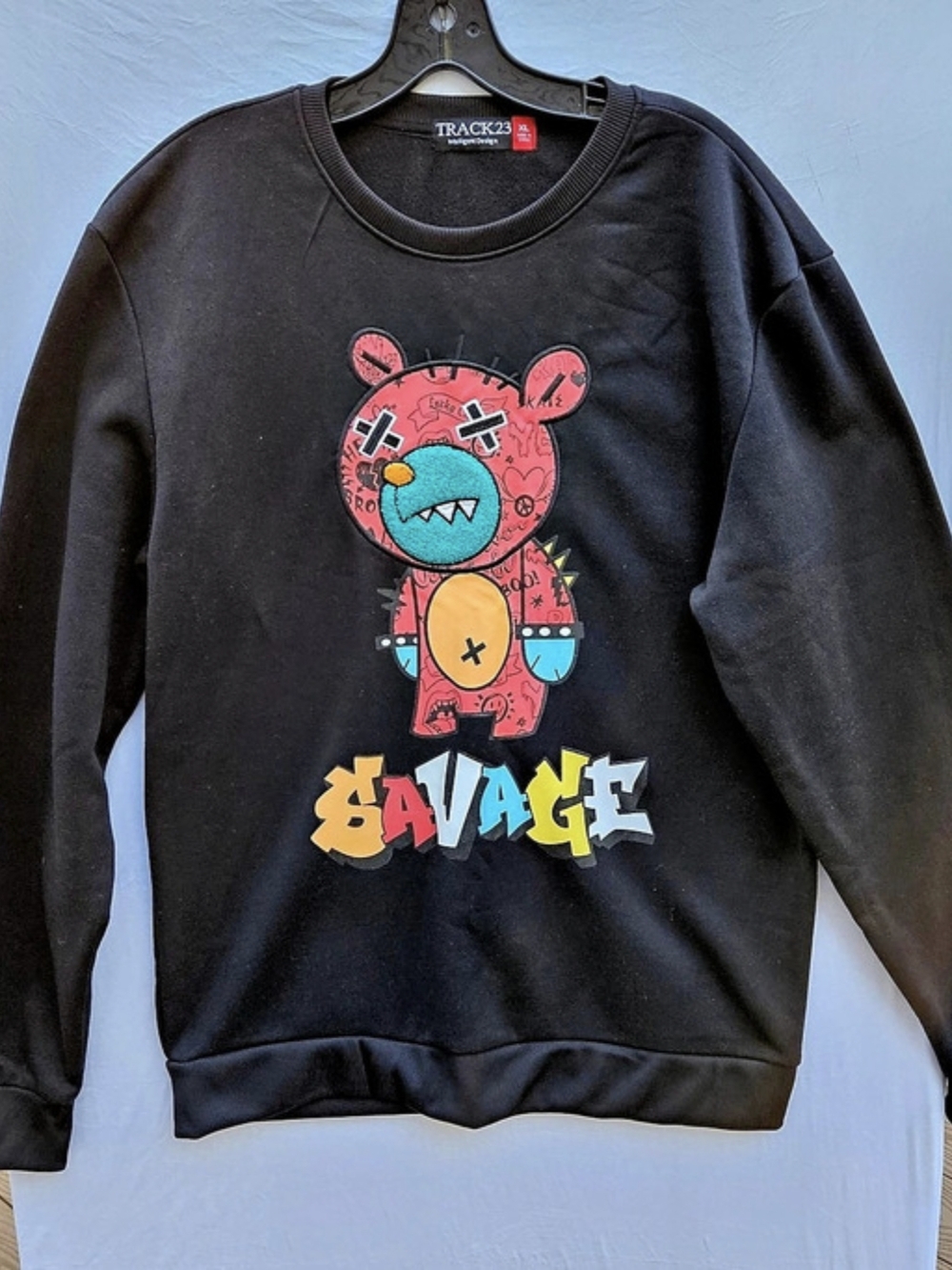 Track23 Savage Bear Graphic Sweatshirt XL Streetwear Punk Grunge